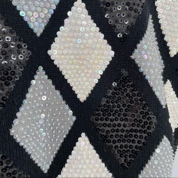 Alfred Dunner Vintage Diamond Sequin Sweater - Picture 7 of 12